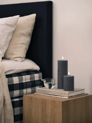 ester & erik pillar candle LED - 74 Dark Slate, 10 cm - ester & erik