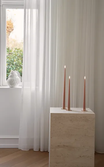 ester & erik taper candle LED 2-pack - 20 Rosy caramel, 40 cm - ester & erik