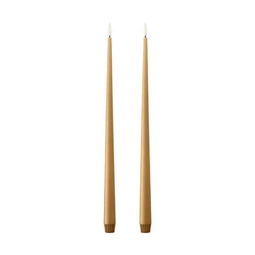 ester & erik taper candle LED 2-pack - 27 Almond butter, 40 cm - ester & erik
