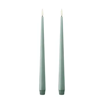 ester & erik taper candle LED 2-pack - 67 Jade stone , 30 cm - ester & erik