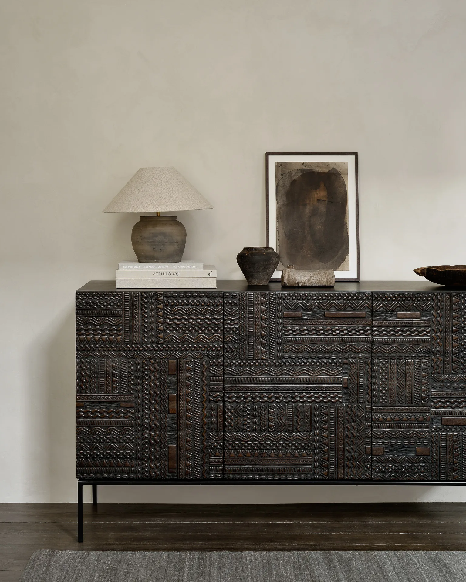 Ancestors Tabwa sideboard, Teak 3 doors Ethnicraft