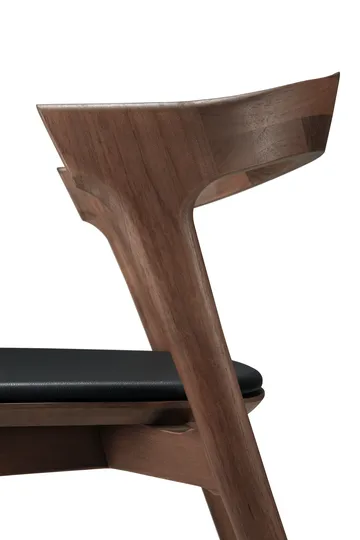 Beech dining chair - Brown teak-black leather - Ethnicraft
