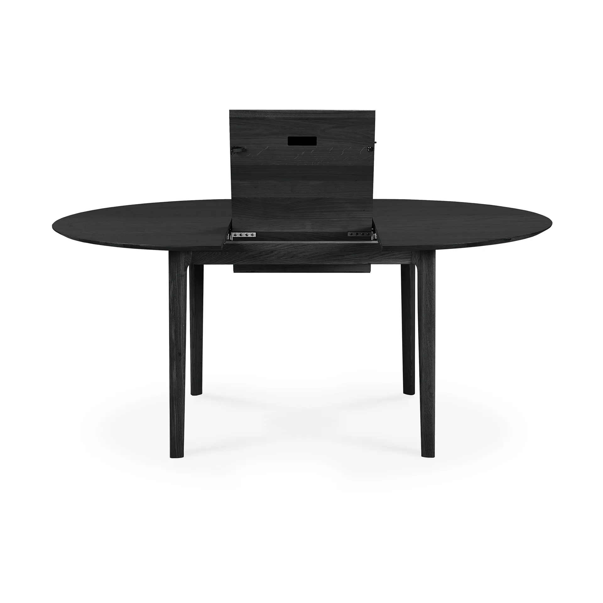 Beech dining table oval 129/179x100x76 cm, Black stained oak Ethnicraft