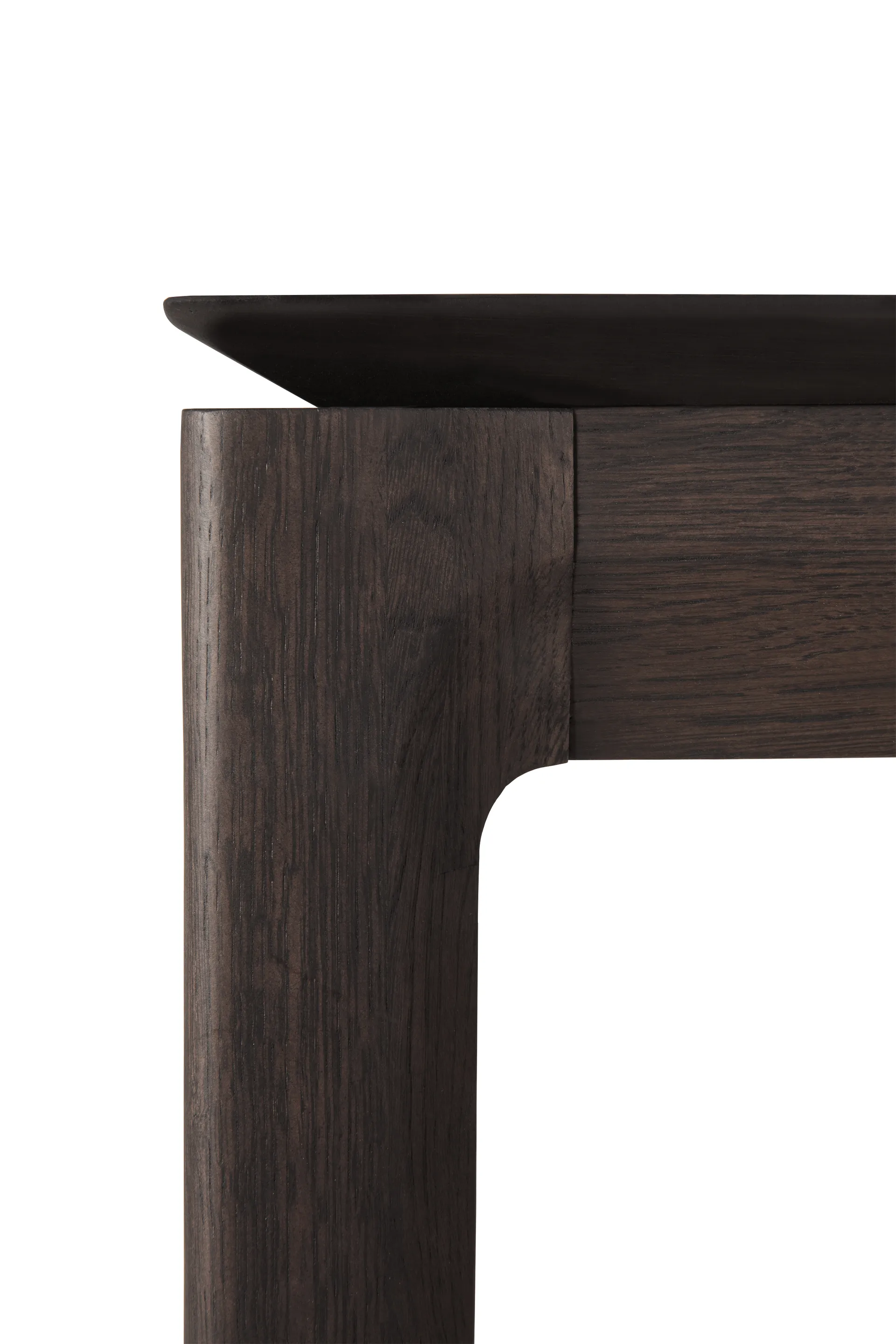Beech extendable dining table, Brown lacquered oak, 90x160/240 cm Ethnicraft