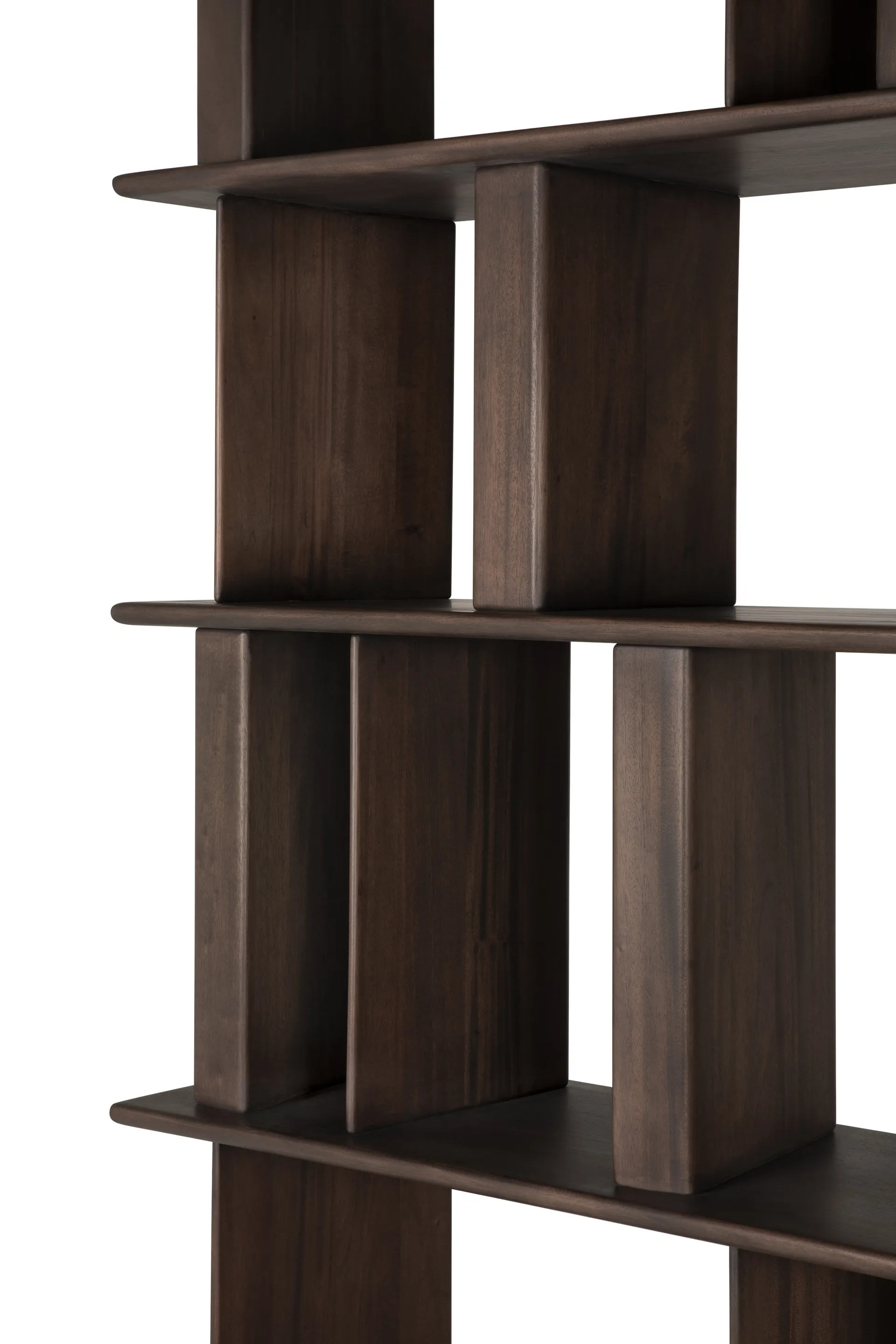 Block bookcase, Espresso matte mahogany, 120x207 cm Ethnicraft