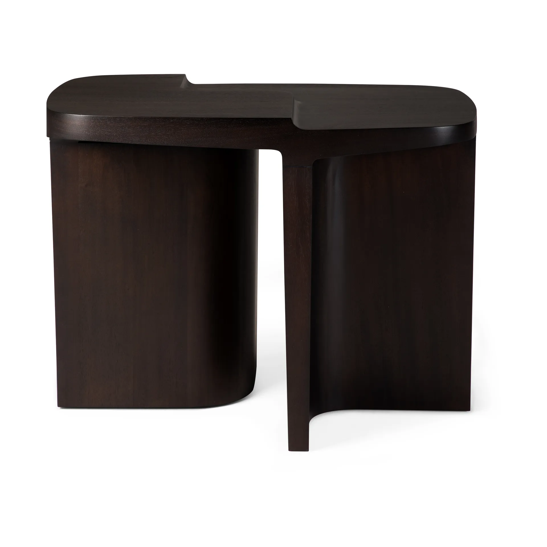 Brutalist side table, Rose brown mahogany, 60x40 cm Ethnicraft