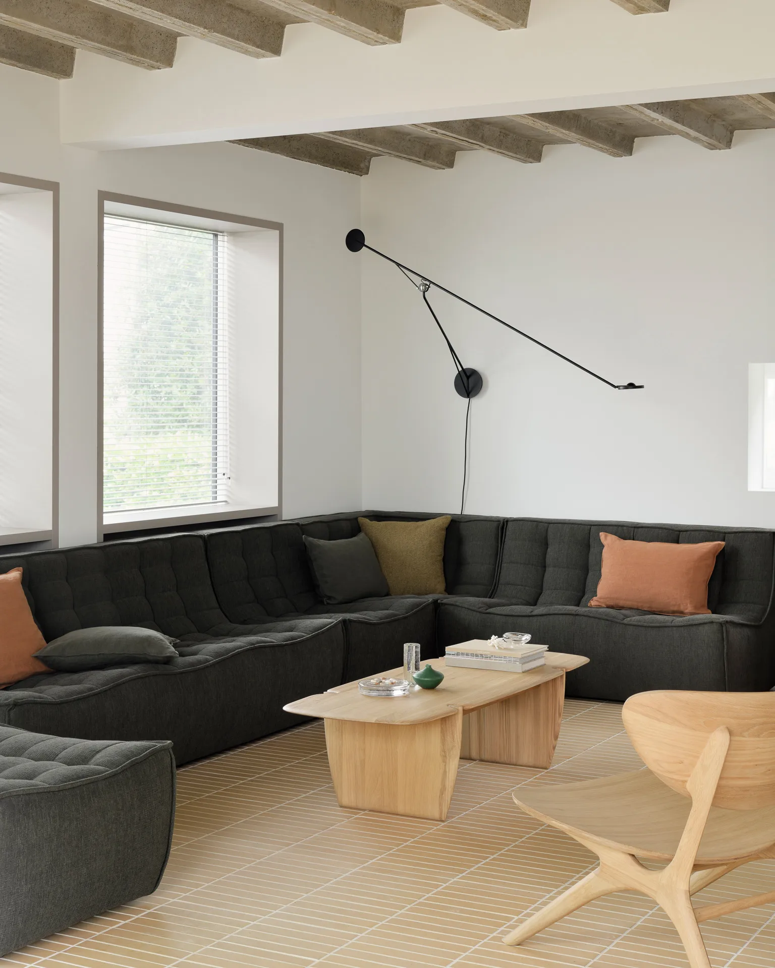 N701 armchair, Moss Eco fabric Ethnicraft