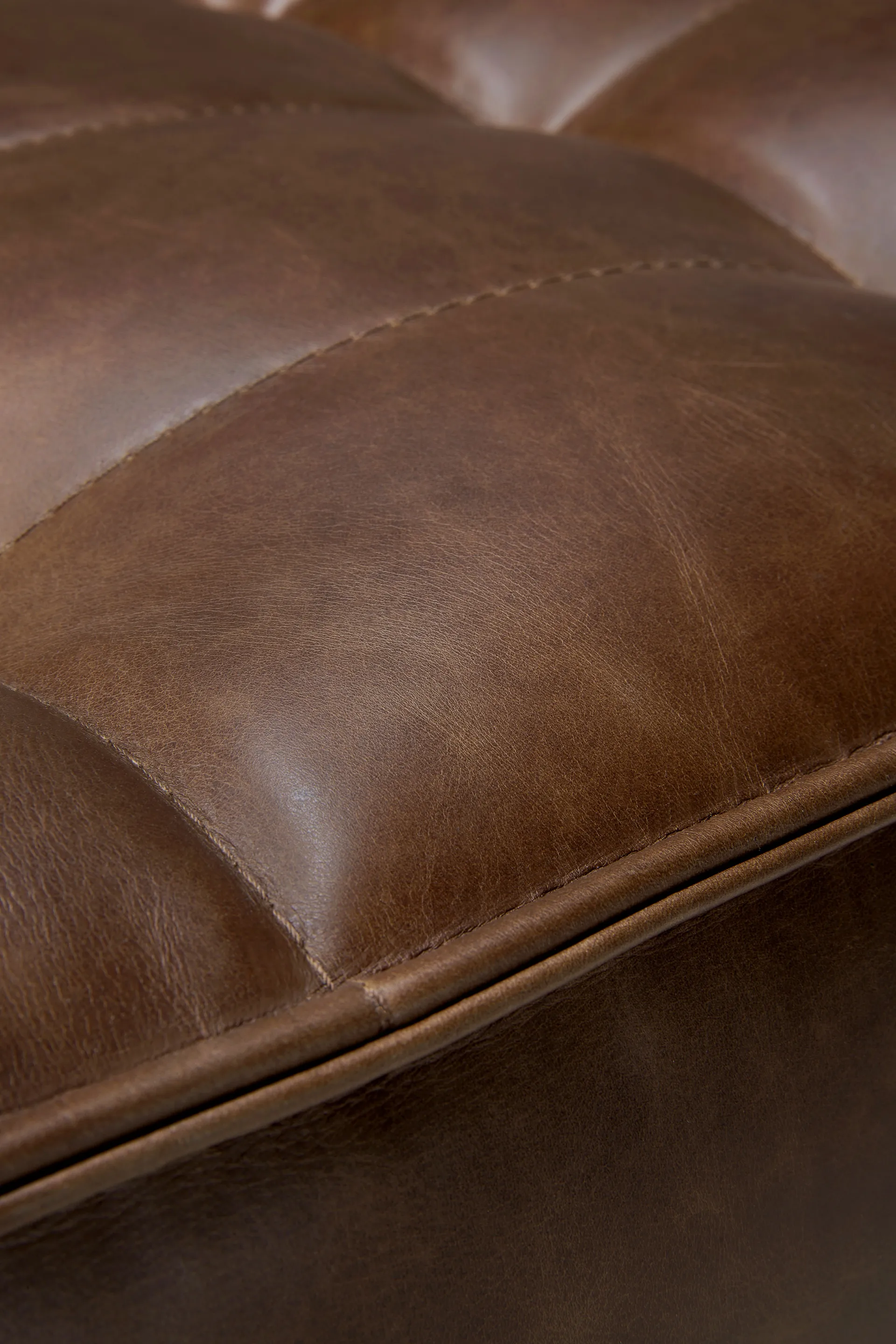 N701 footstool 70x70 cm, Leather Chestnut Ethnicraft