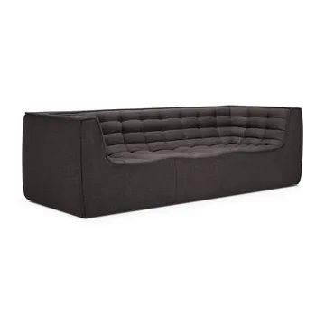 N701 sofa 3 seater sofa - Dark grey, with armrests - Ethnicraft