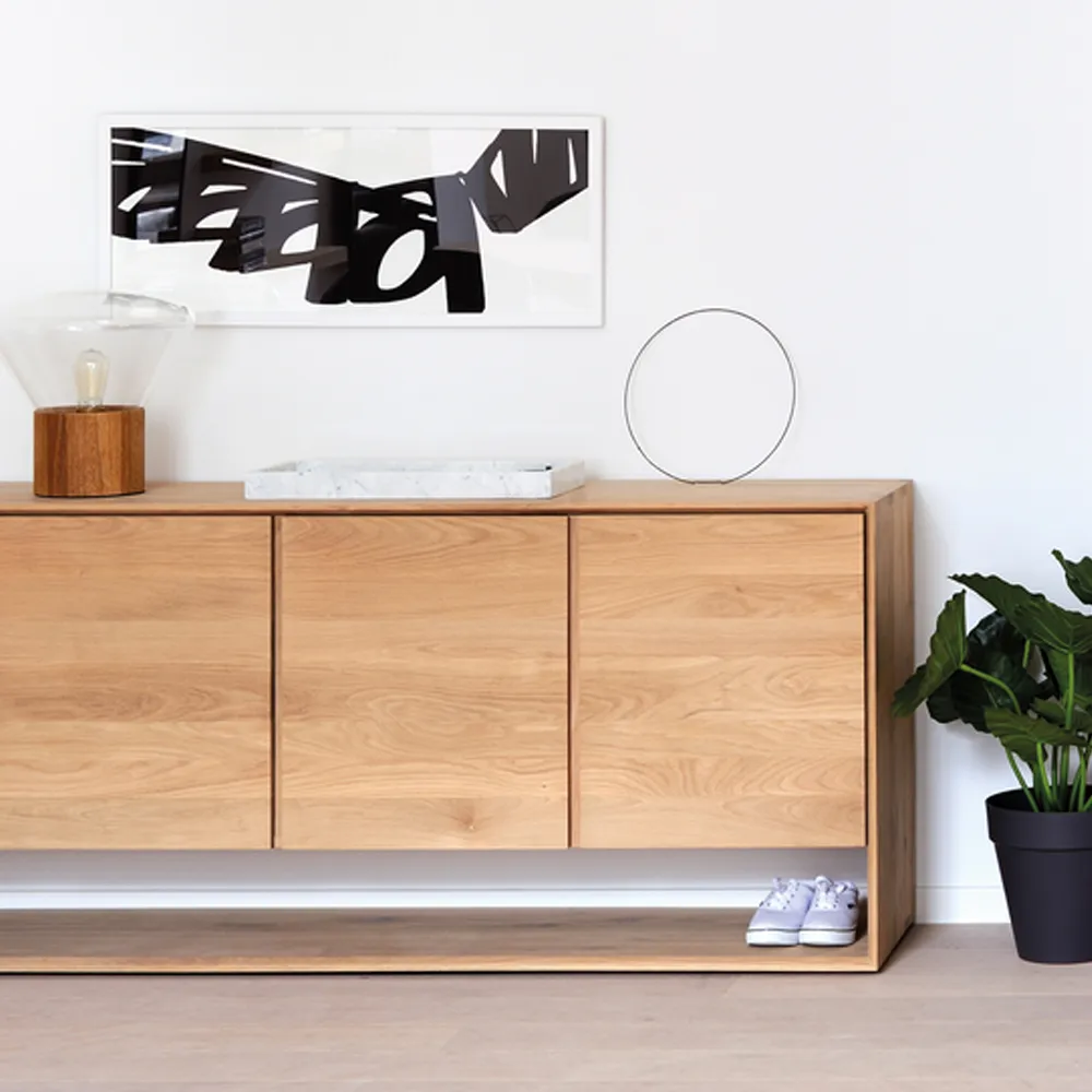 Nordic sideboard, Wax oiled oak 3 doors Ethnicraft