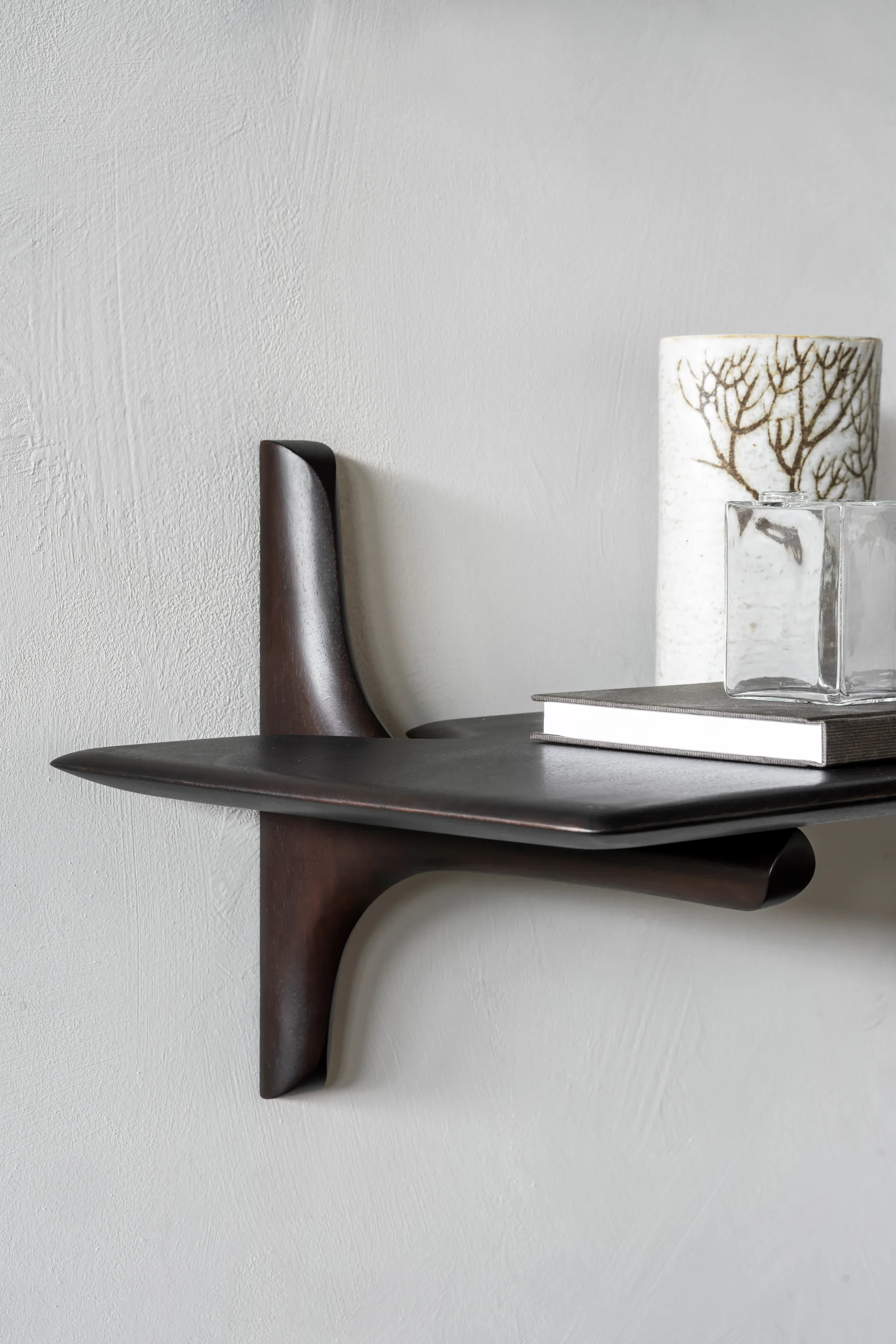 PI wall shelf, Mahogany dark brown 100 cm Ethnicraft