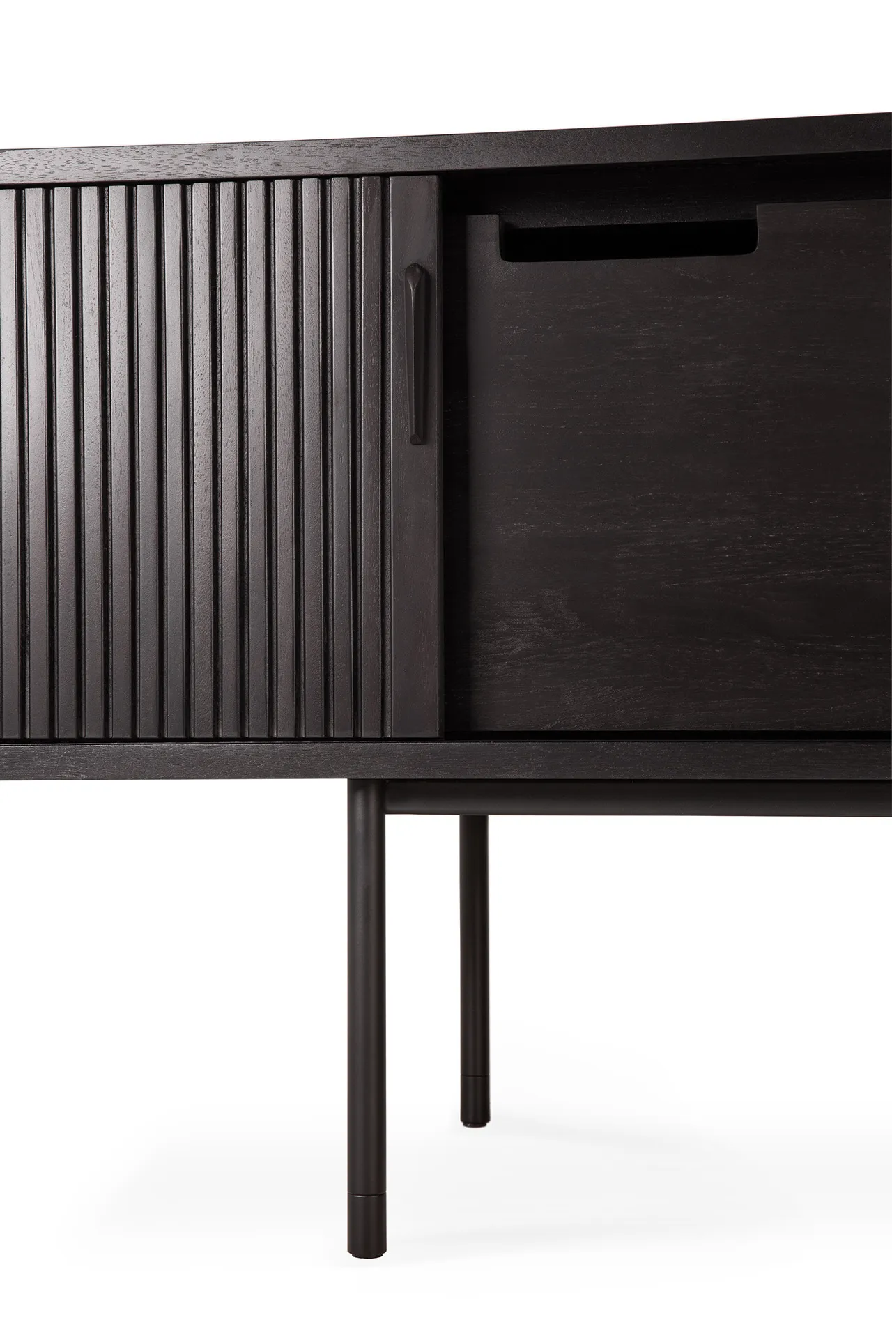 Roller Max TV unit, Lacquered teak-black-2 doors Ethnicraft