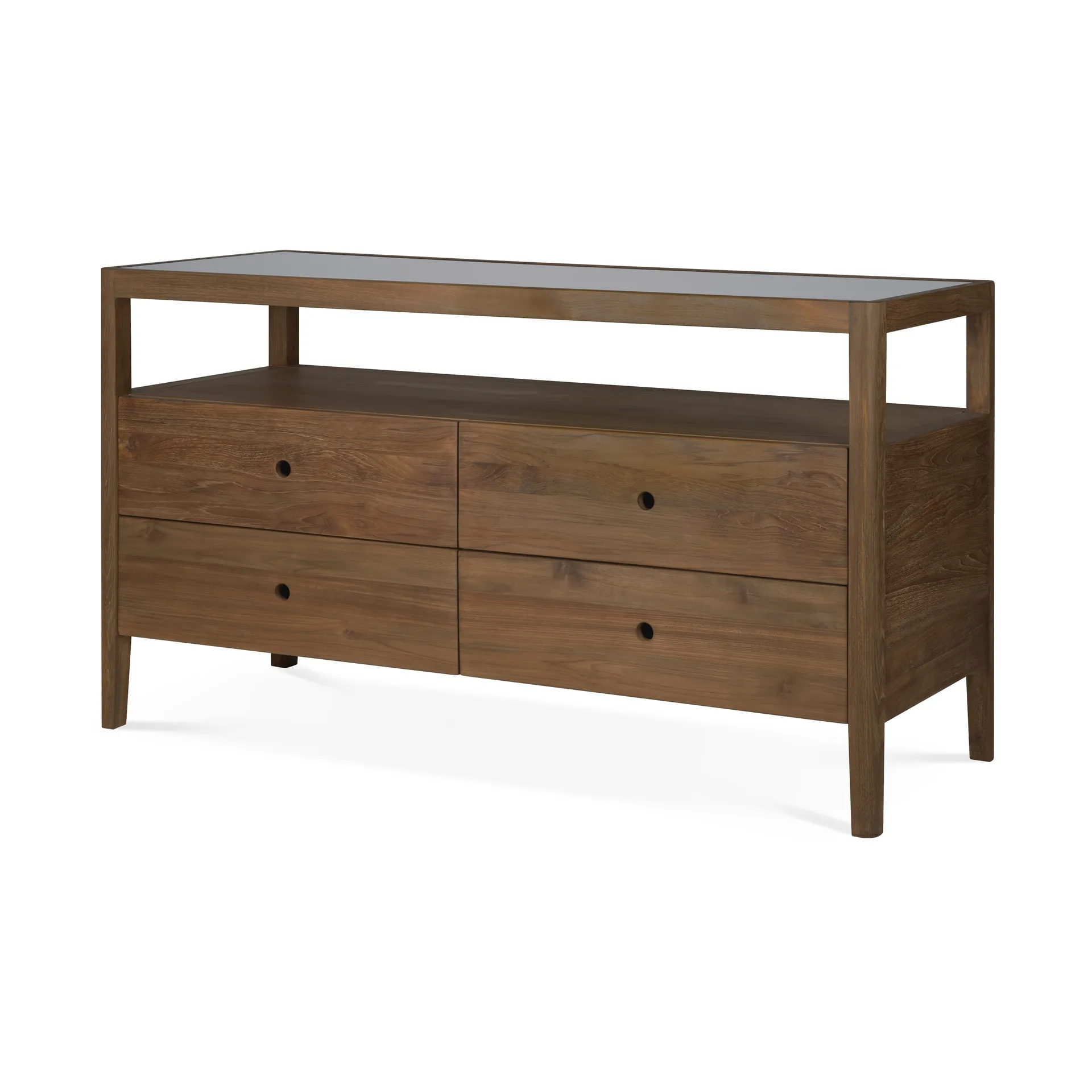 Spindle dresser, Teak, 4 drawers Ethnicraft
