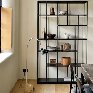Studio Rack shelf 205x120 cm - Black teak without doors - Ethnicraft