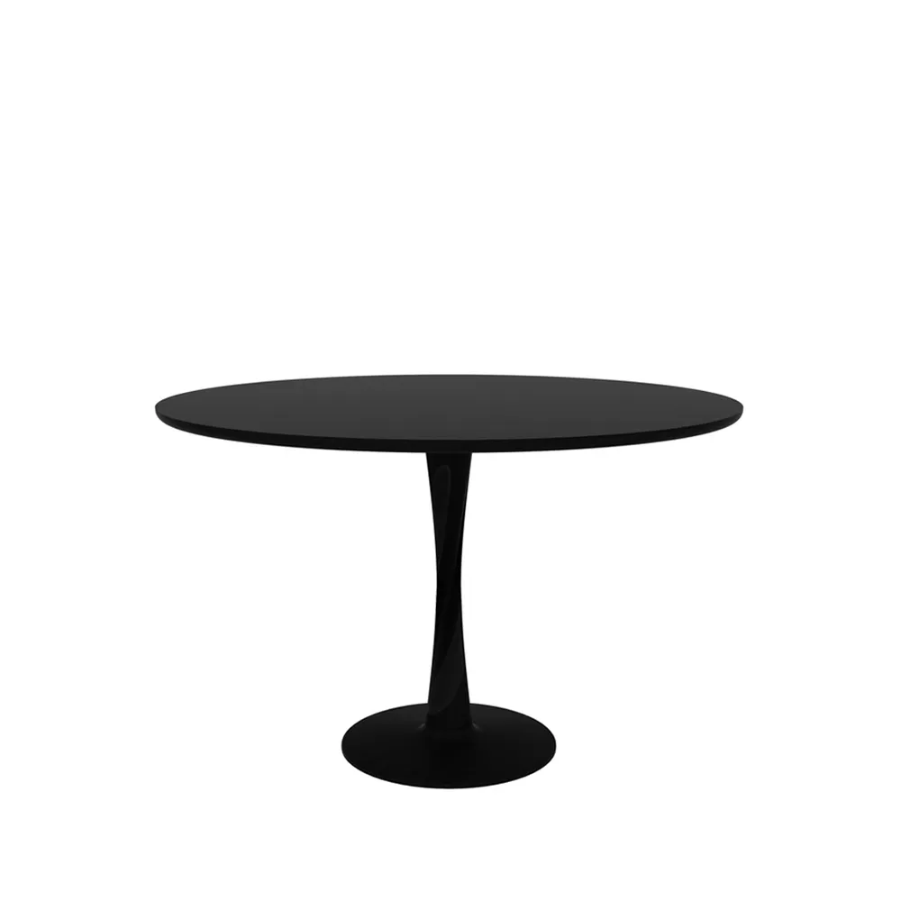 Torsion dining table, Black-stained oak, Ø127 cm Ethnicraft