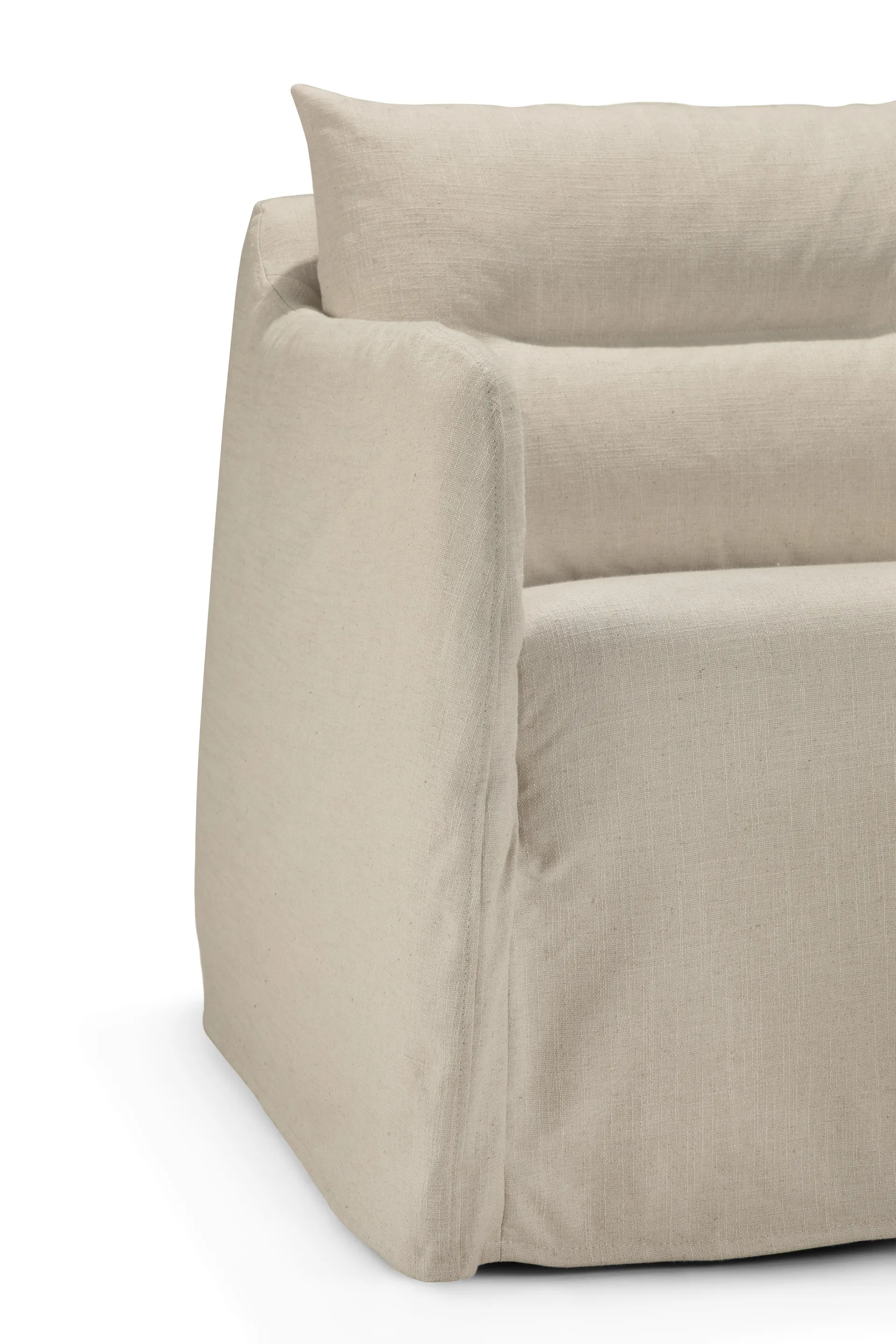 Weave lounge chair with removable cover, Bone Ethnicraft