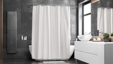 Match shower curtain 200x240 cm (extra height) - white - Etol Design