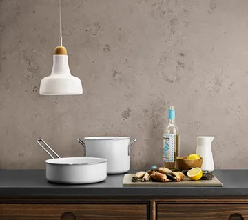 Eva Trio White Line Slip-Let ceramic pot - 4.8 L - Eva Solo