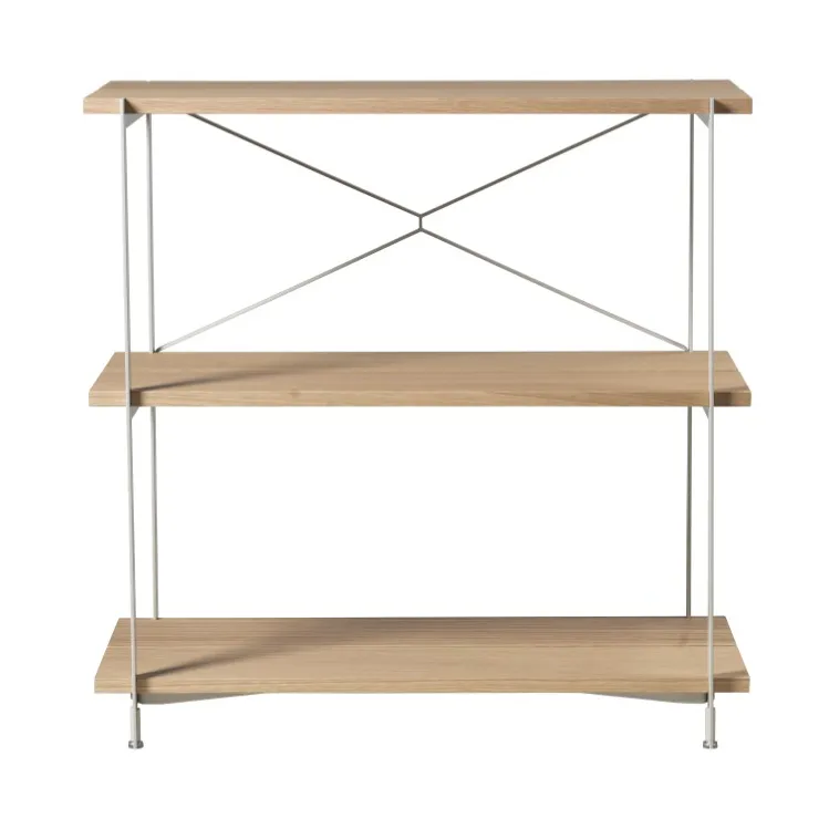 A91 Nordhavn shelving system, Oak nature lacquered Silk Grey LS FDB Møbler