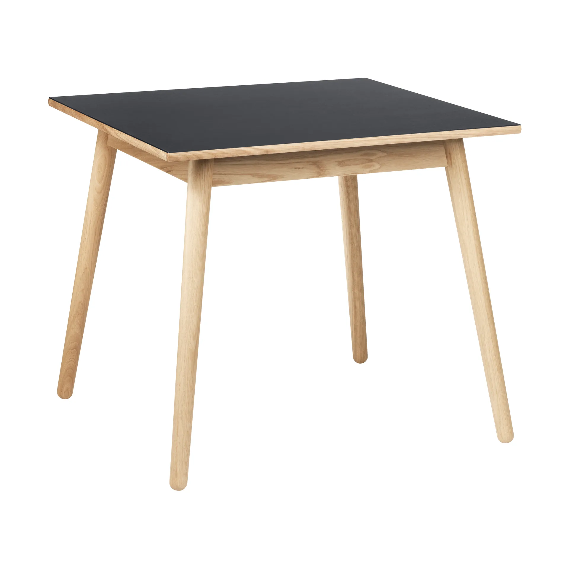 C35A dining table 82x82 cm, Black linoleum–oak natural water-based lacquer FDB Møbler