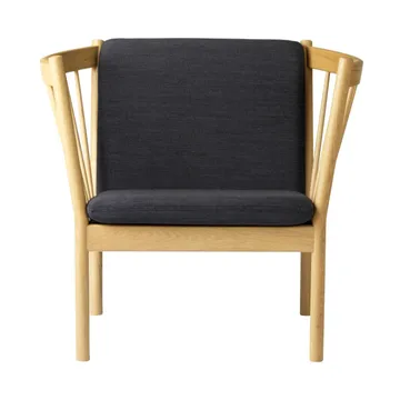 J146 armchair - Oak nature lacquered-dark grey - FDB Møbler