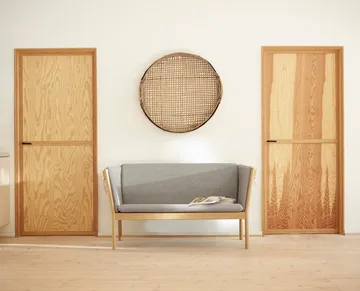 J149 sofa - Fabric green-lacquered oak, 3-seater - FDB Møbler
