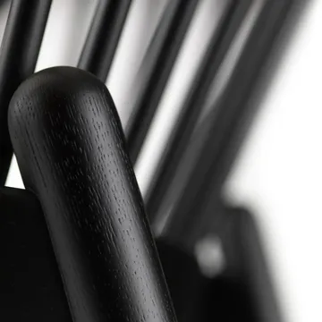 J166 Jørna chair - Black painted oak-dark grey - FDB Møbler
