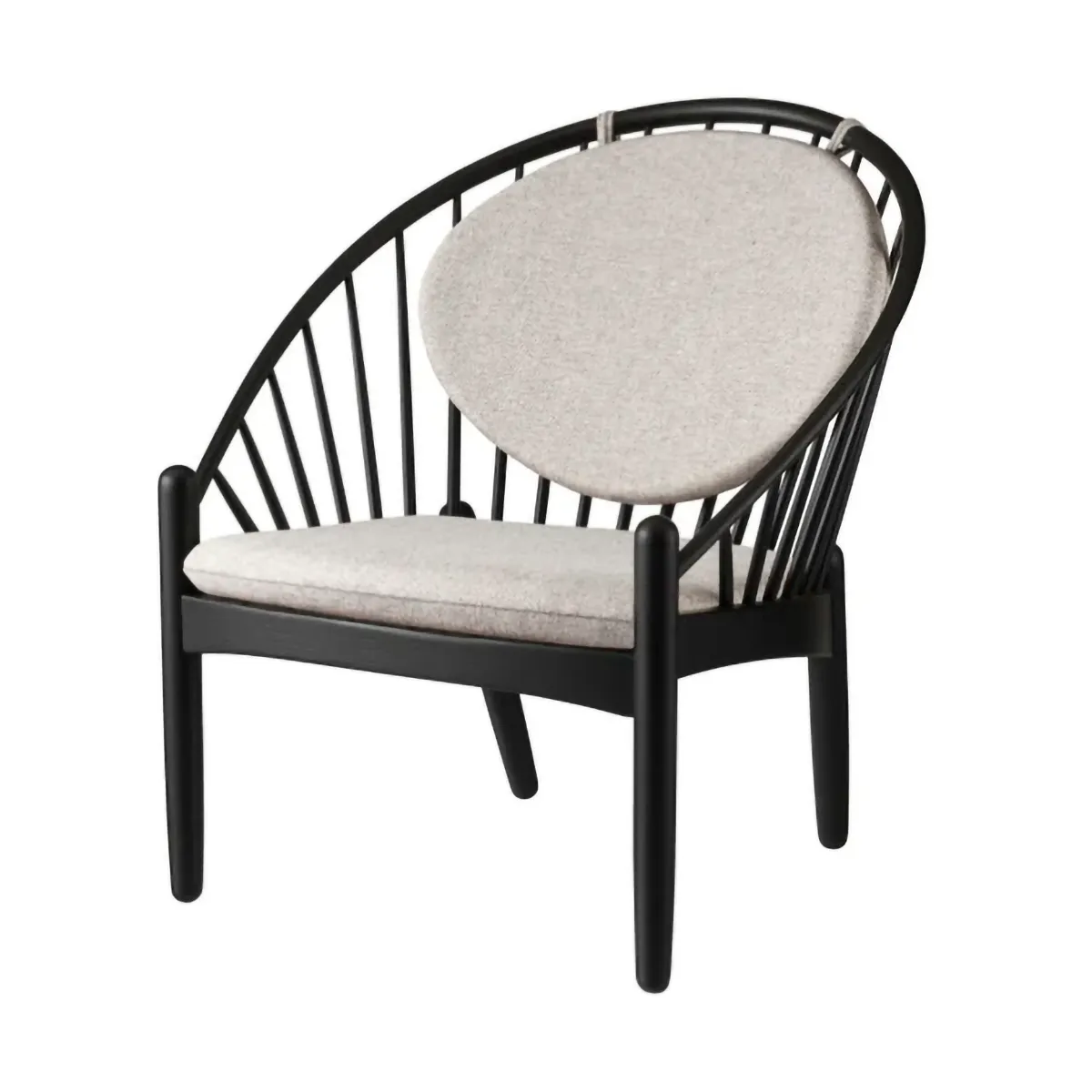 J166 Jørna chair, Black painted oak-light grey FDB Møbler