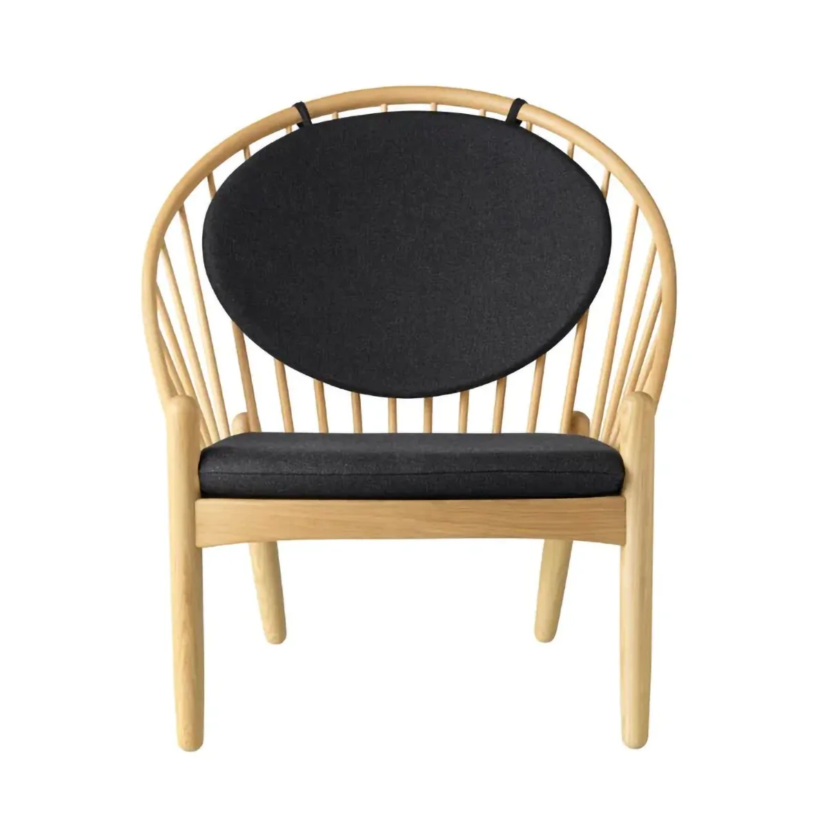 J166 Jørna chair, Oak lacquered-dark grey FDB Møbler