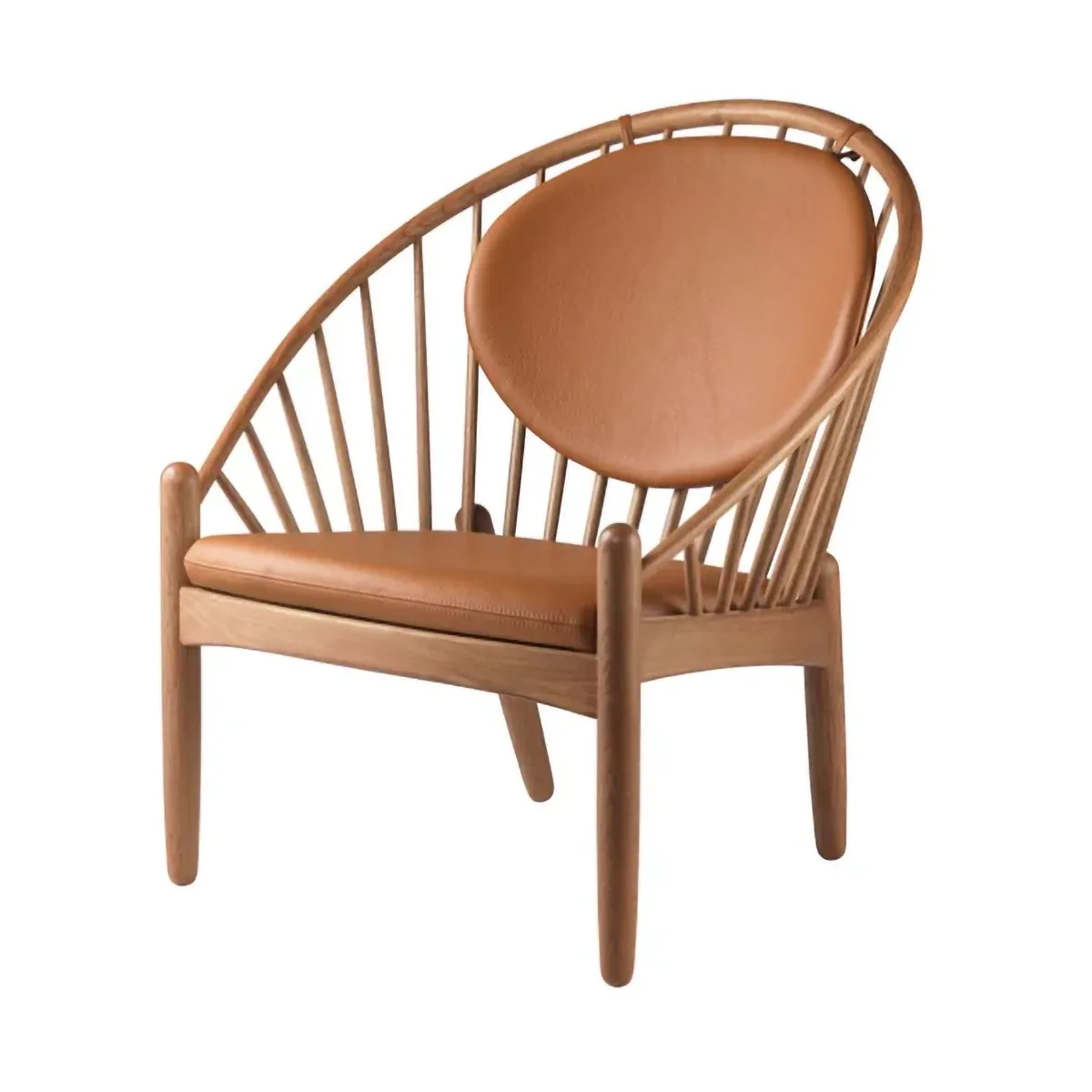 J166 Jørna chair, Smoked oak-cognac leather FDB Møbler