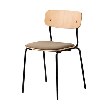 J182 Holmen chair - Oak veneer-black legs-taupe - FDB Møbler