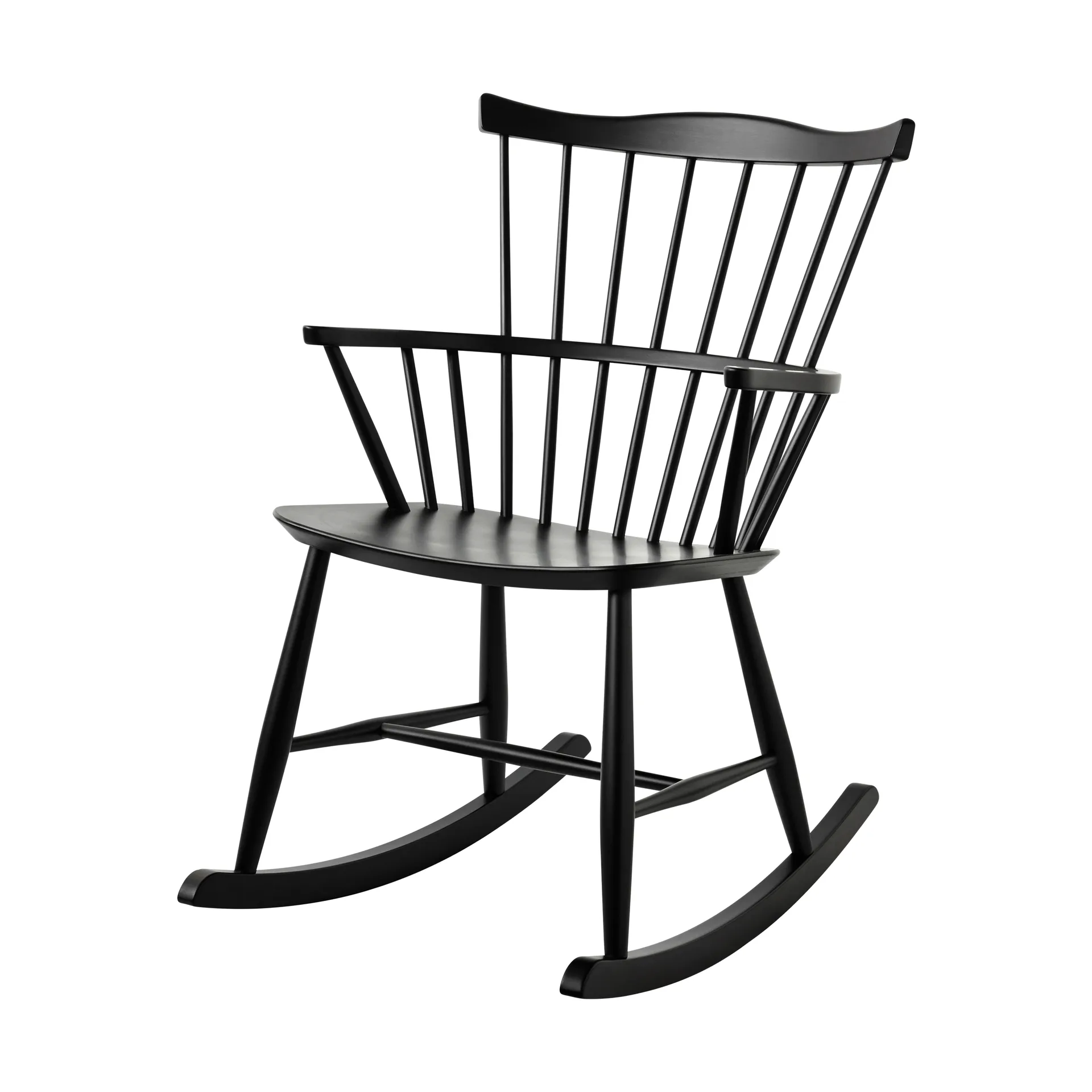 J52G rocking chair, Beech Ral 9005 FDB Møbler