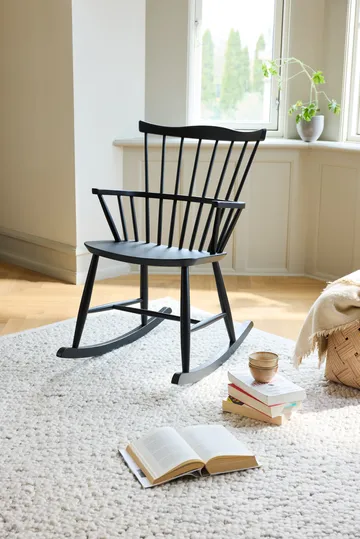 J52G rocking chair - Beech Ral 9005 - FDB Møbler