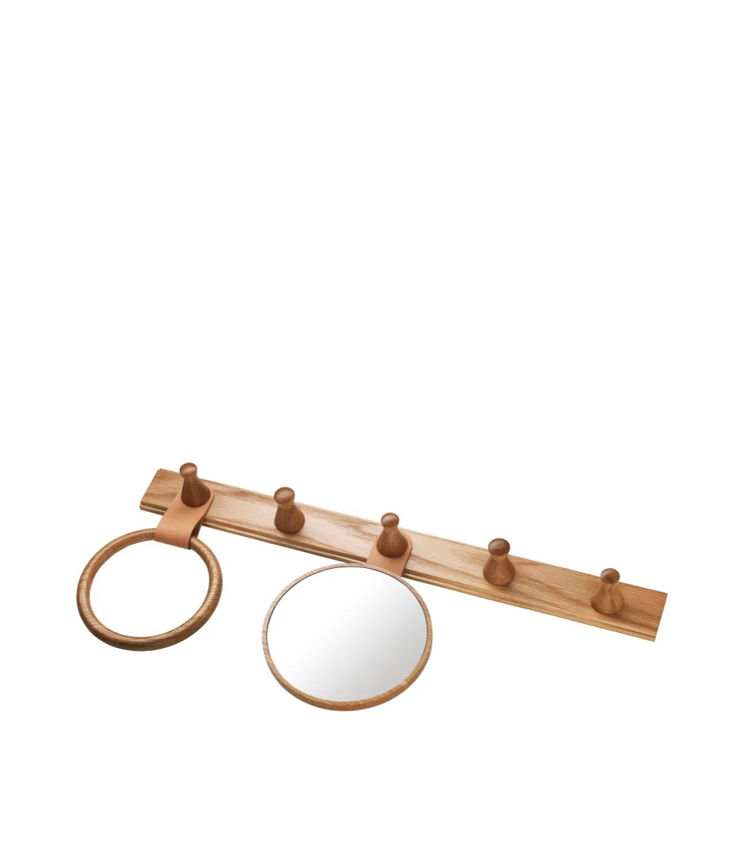 Q3 Allé hook rack with 5 hooks, Oak nature lacquered FDB Møbler