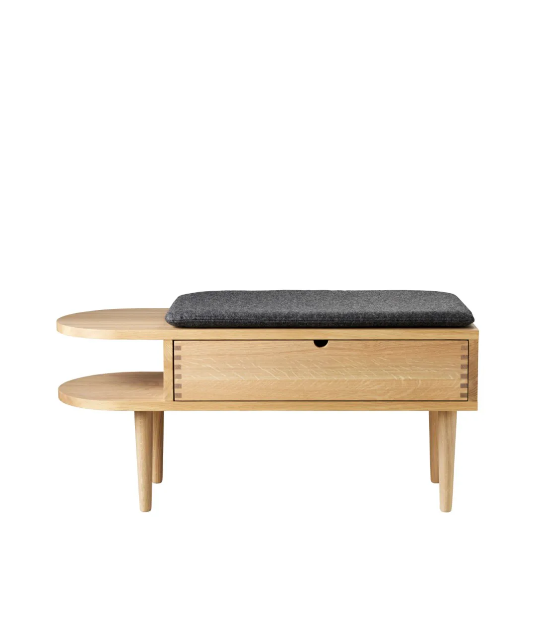 R6 Radius seat cushion 33x65 cm, Dark mottled grey FDB Møbler