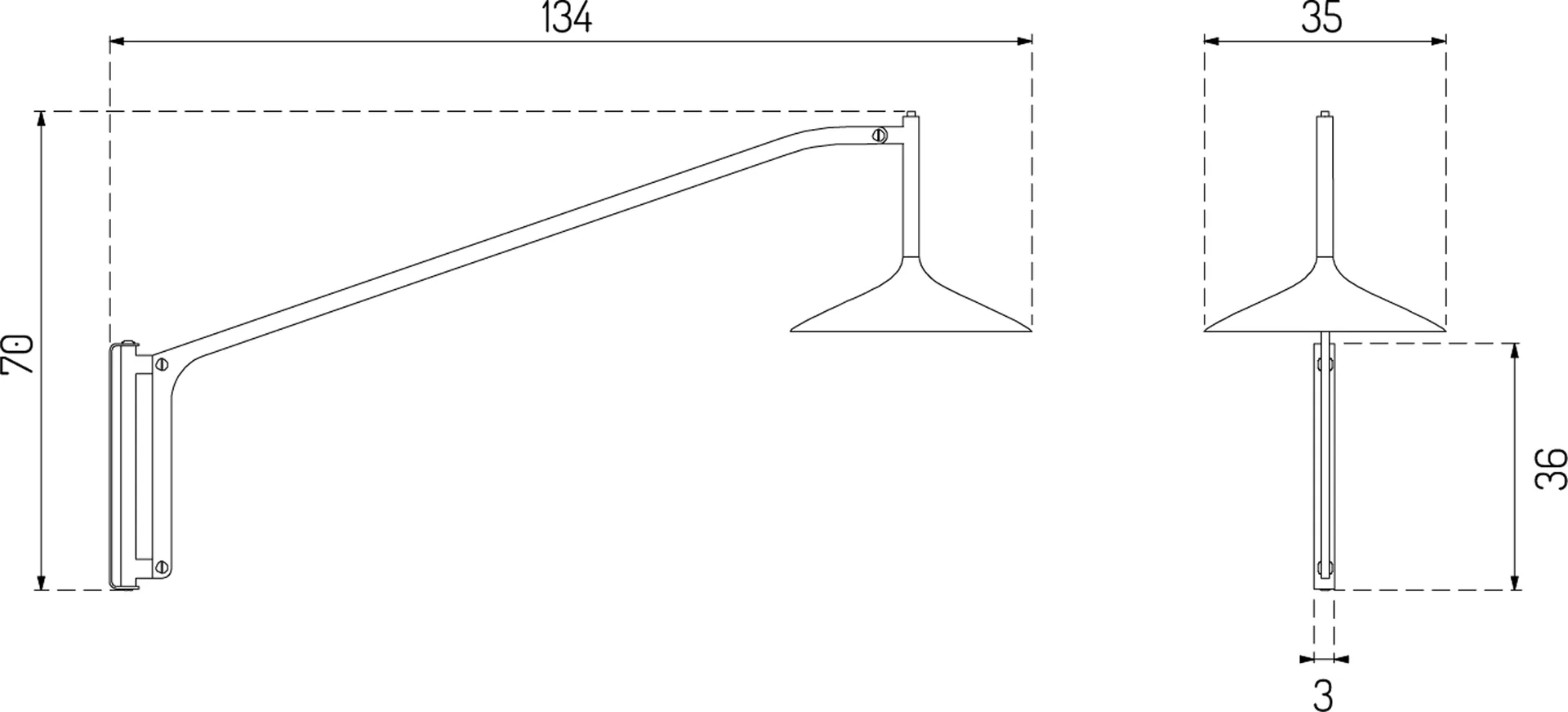 U17 Hasle wall lamp, Oyster white, 134 cm FDB Møbler