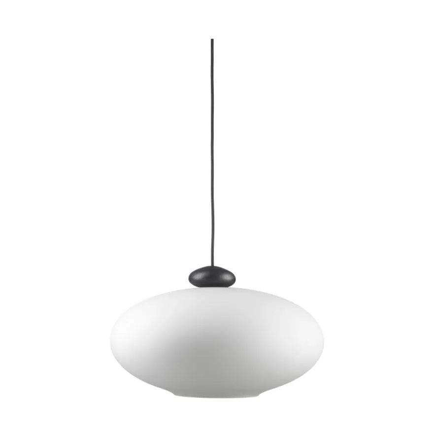 U3 Hiti pendant, Opal glass-oak black painted FDB Møbler