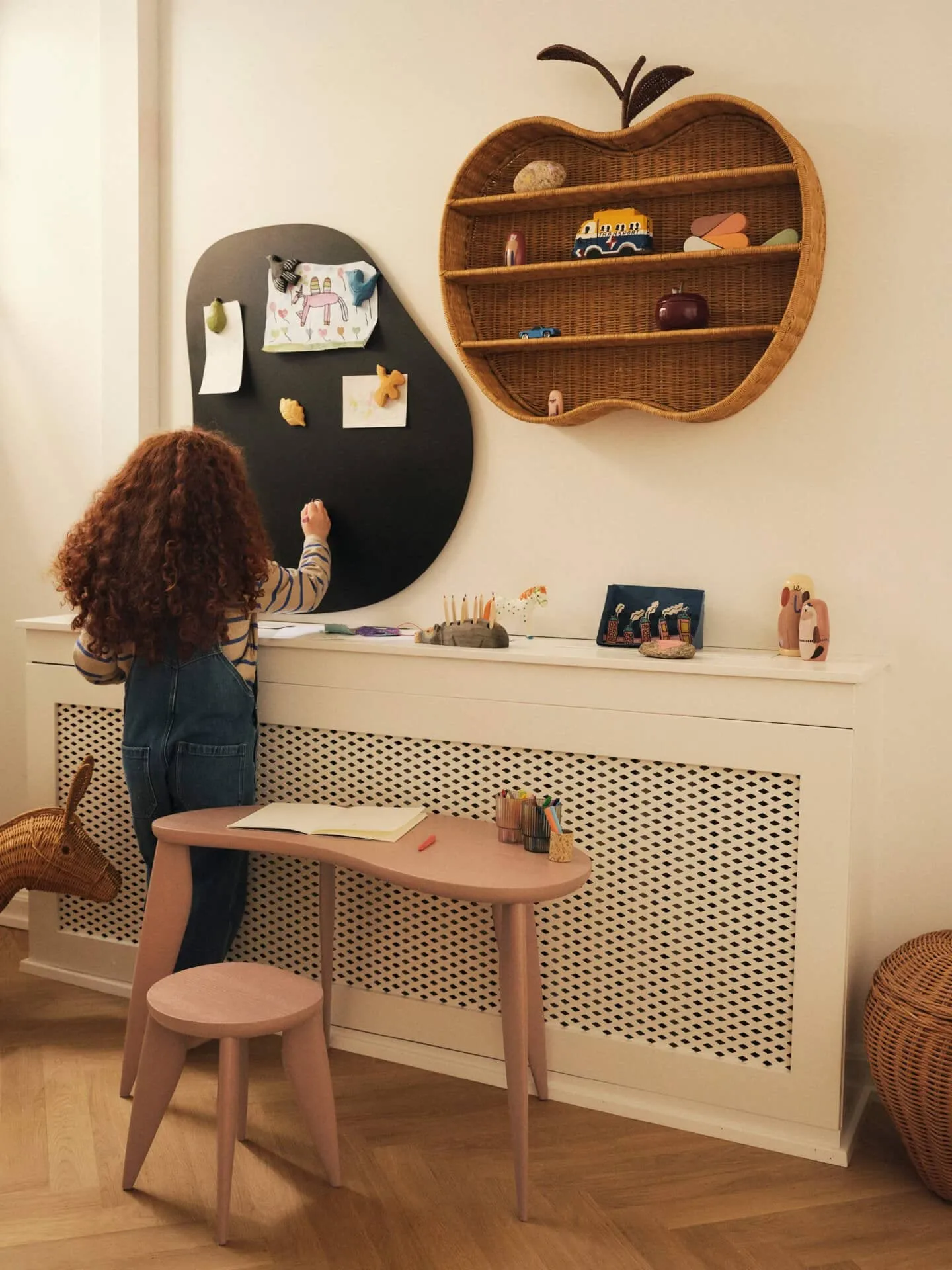 Apple braided wall shelf, Natural, 70x12.5x68 cm Ferm Living