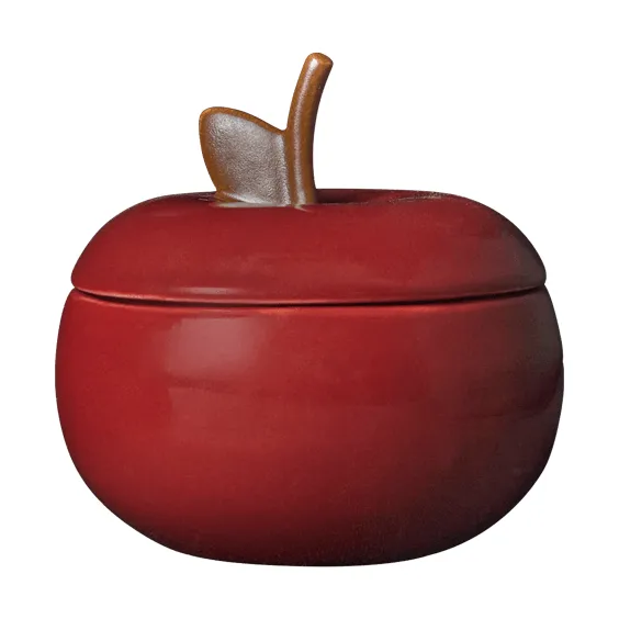 Apple ceramic bowl with lid, Deep red, Ø9.5 cm Ferm Living