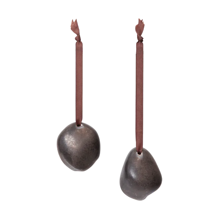 Bellure Christmas ornament 7 cm 2 pieces - Rustic Bronze - Ferm Living