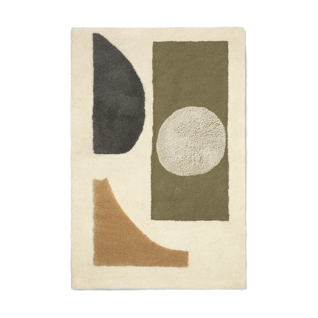 Bloco tufted rug, Green-off white, 80x120 cm Ferm Living