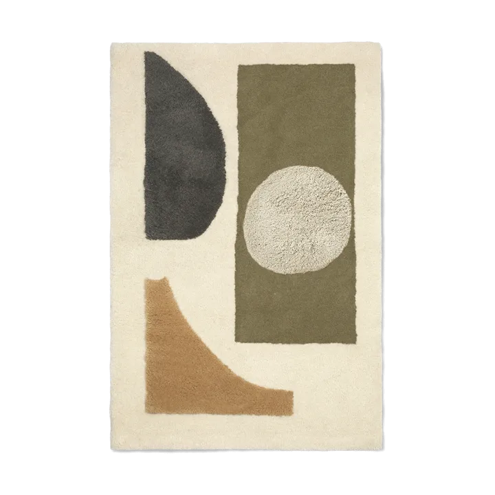 Bloco tufted rug - Green-off white, 80x120 cm - Ferm Living