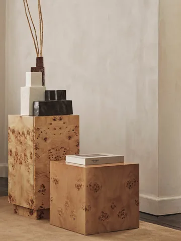 Burl Cube side table 40x40 cm - Natural - Ferm Living