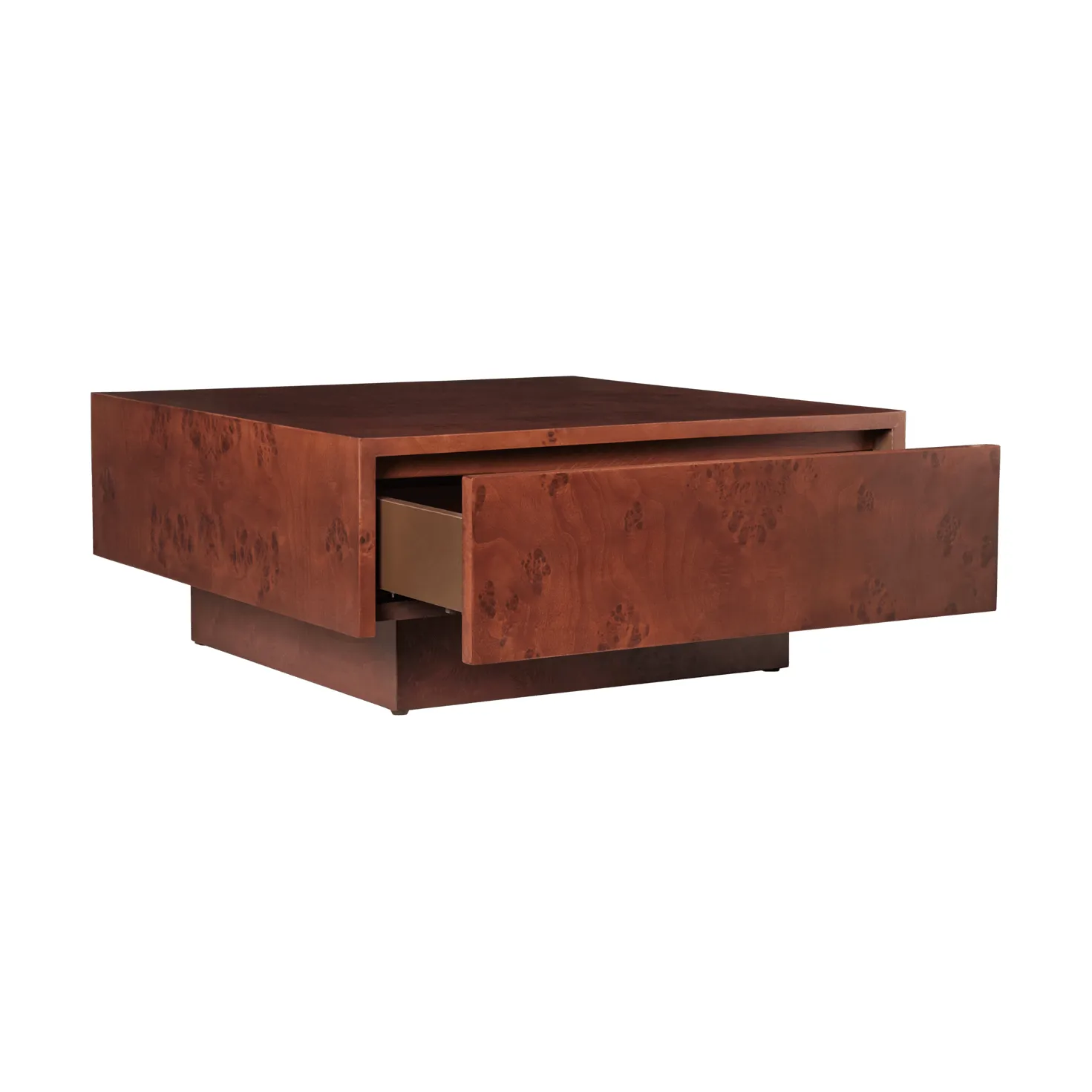 Burl storage coffee table 70x70 cm, Dark stained burl Ferm Living