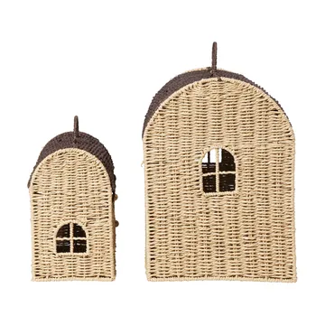 Casu house-shaped storage baskets, 2 pieces - Natural-dark brown - Ferm Living