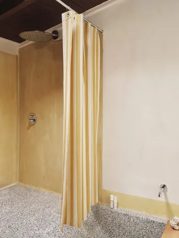 Chambray shower curtain - Warm yellow-parchment - Ferm Living