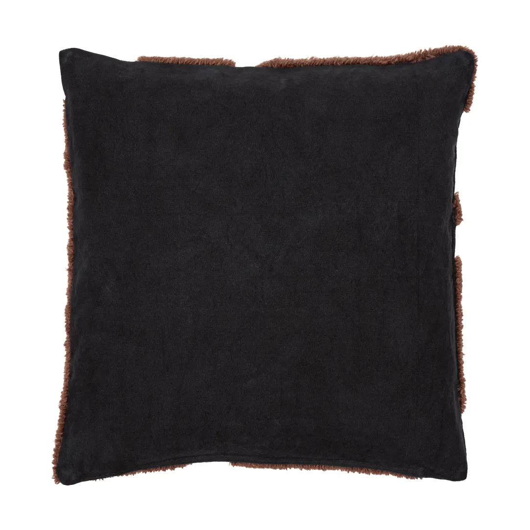 Cilla tufted cushion, Black-dark chocolate 50x50 cm Ferm Living