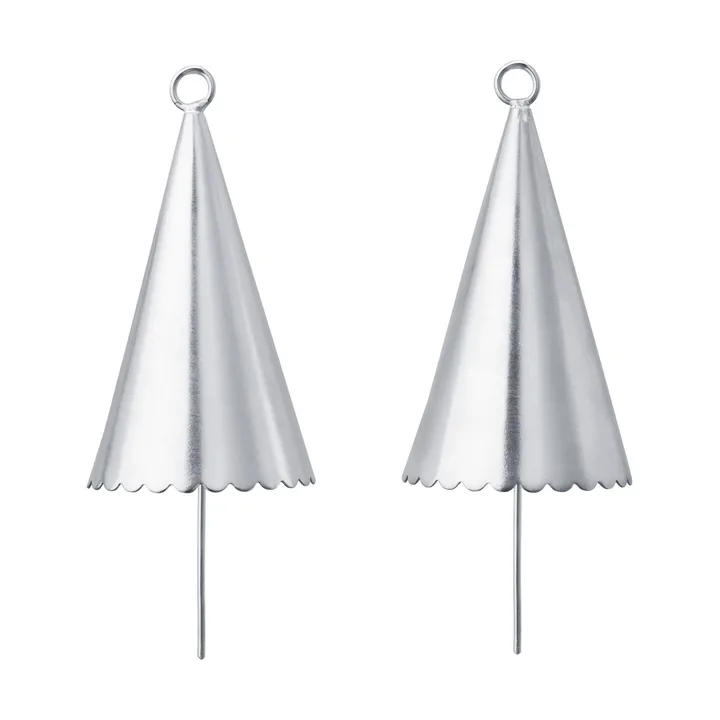 Cone bell decoration hangings 2-pack - Silver - Ferm Living