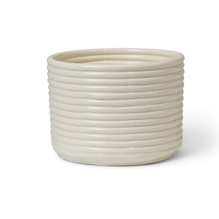 Corduroy flower pot Ø20x15 cm - Off white - Ferm Living