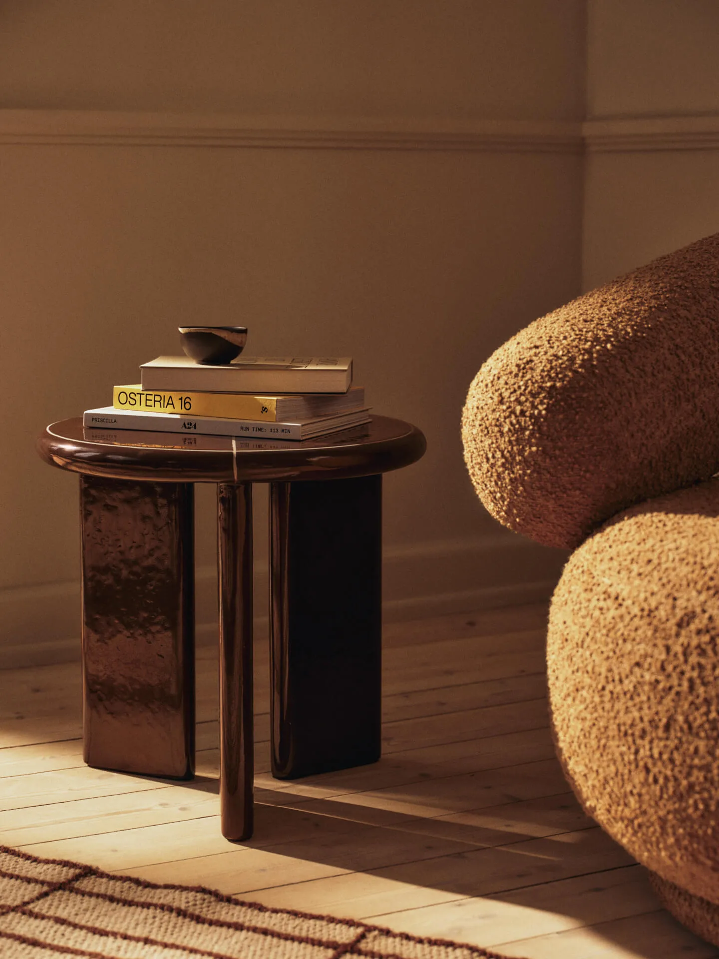 Deya side table Ø47x45 cm, Chestnut brown Ferm Living